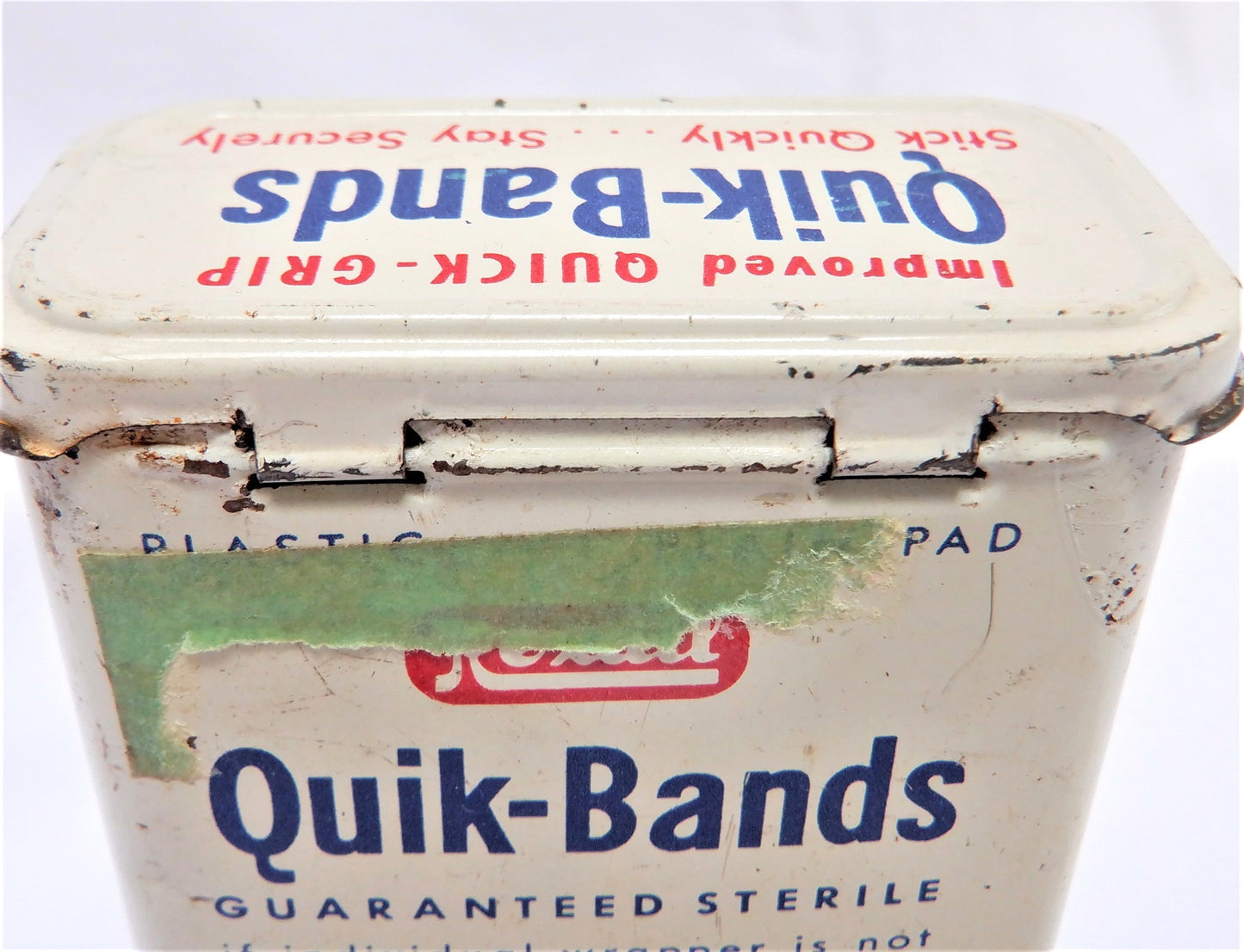 REXALL QUICK-BANDS, Assorted Bandages Medical Vintage Tin Container, Made in Canada!