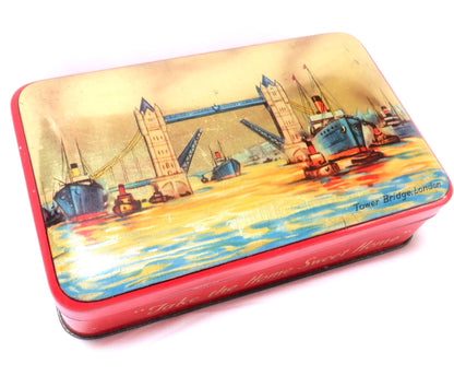 Antique Tin Container by BLUE BIRD TOFFEE: 'TOWER BRIDGE, LONDON'