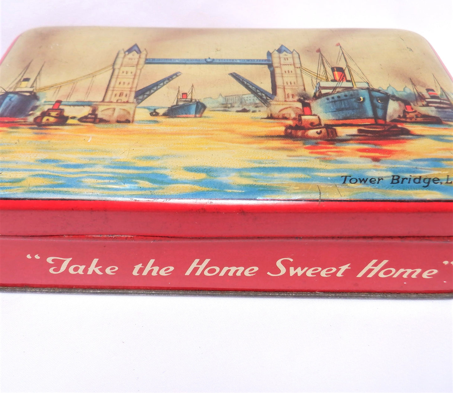 Antique Tin Container by BLUE BIRD TOFFEE: 'TOWER BRIDGE, LONDON'