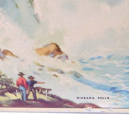 Antique Tin from BLUE BIRD TOFFEE: 'AMERICAN NIAGARA FALLS & THE MAID OF THE MIST'