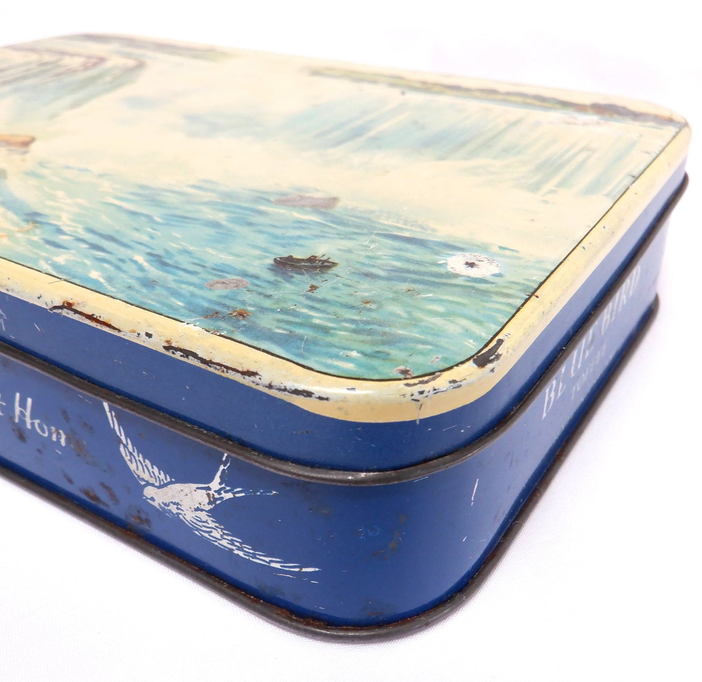 Antique Tin from BLUE BIRD TOFFEE: 'AMERICAN NIAGARA FALLS & THE MAID OF THE MIST'