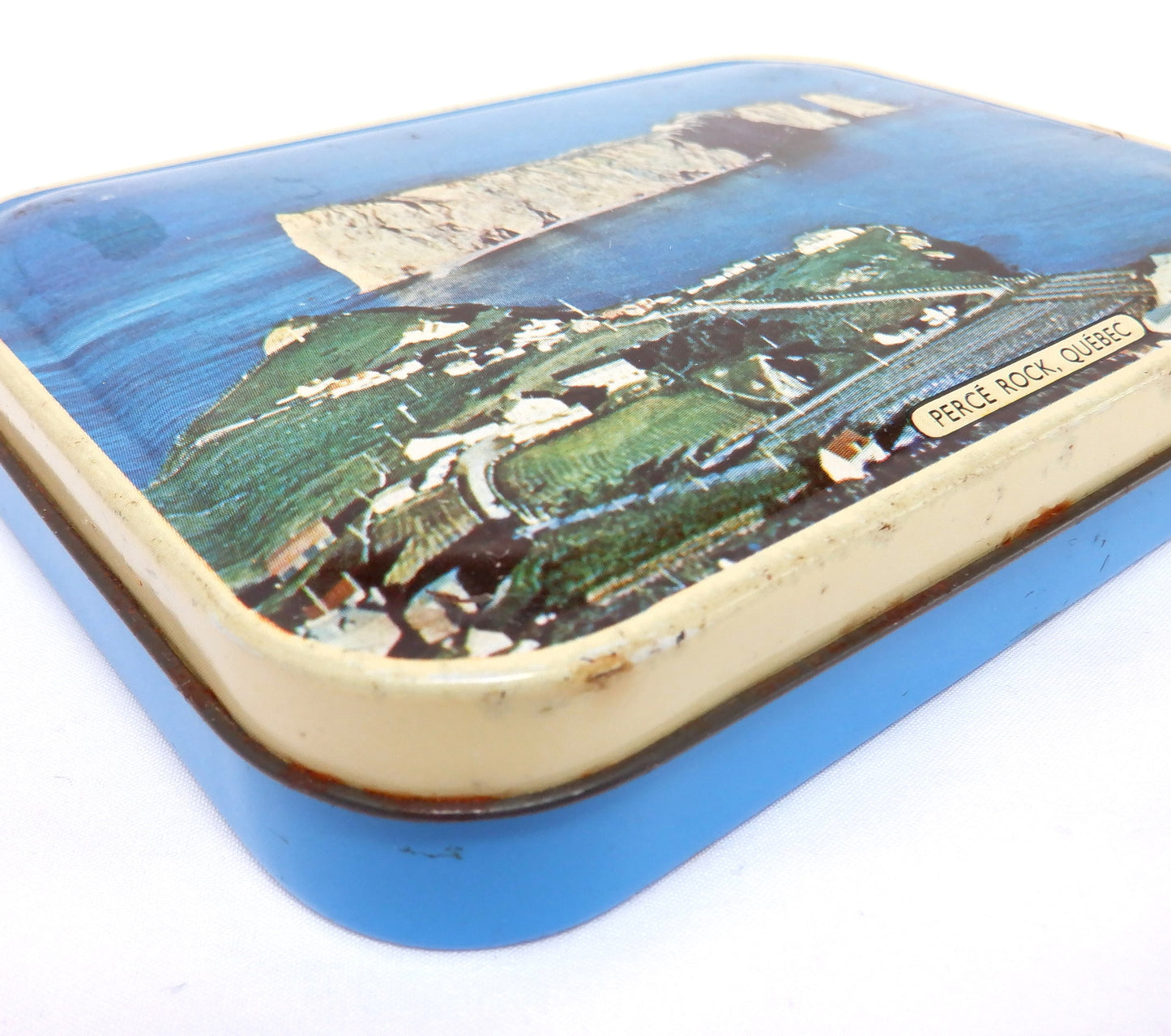 BLUE BIRD TOFFEE Vintage Tin: Perce Rock, Quebec, Canada #2