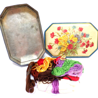 BLUE BIRD TOFFEE ANTIQUE TIN: 'Road Flowers Collection'