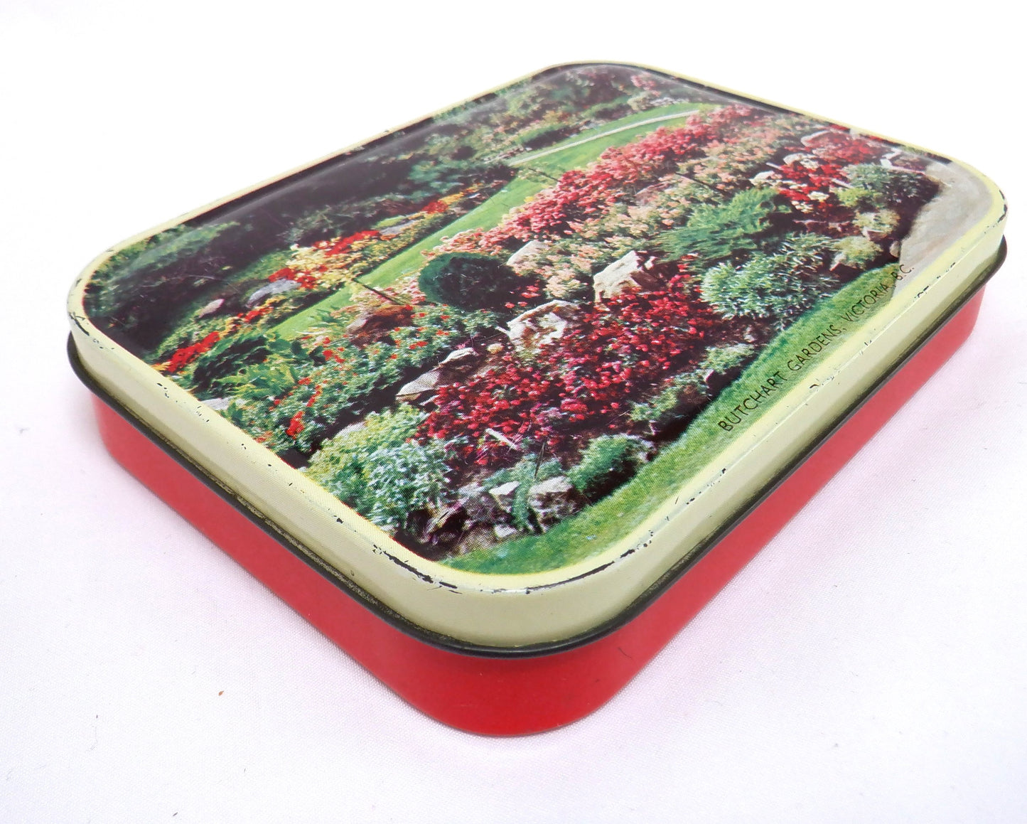 BLUE BIRD TOFFEE ANTIQUE TIN: The World Famous Butchart Gardens, Victoria, B.C.