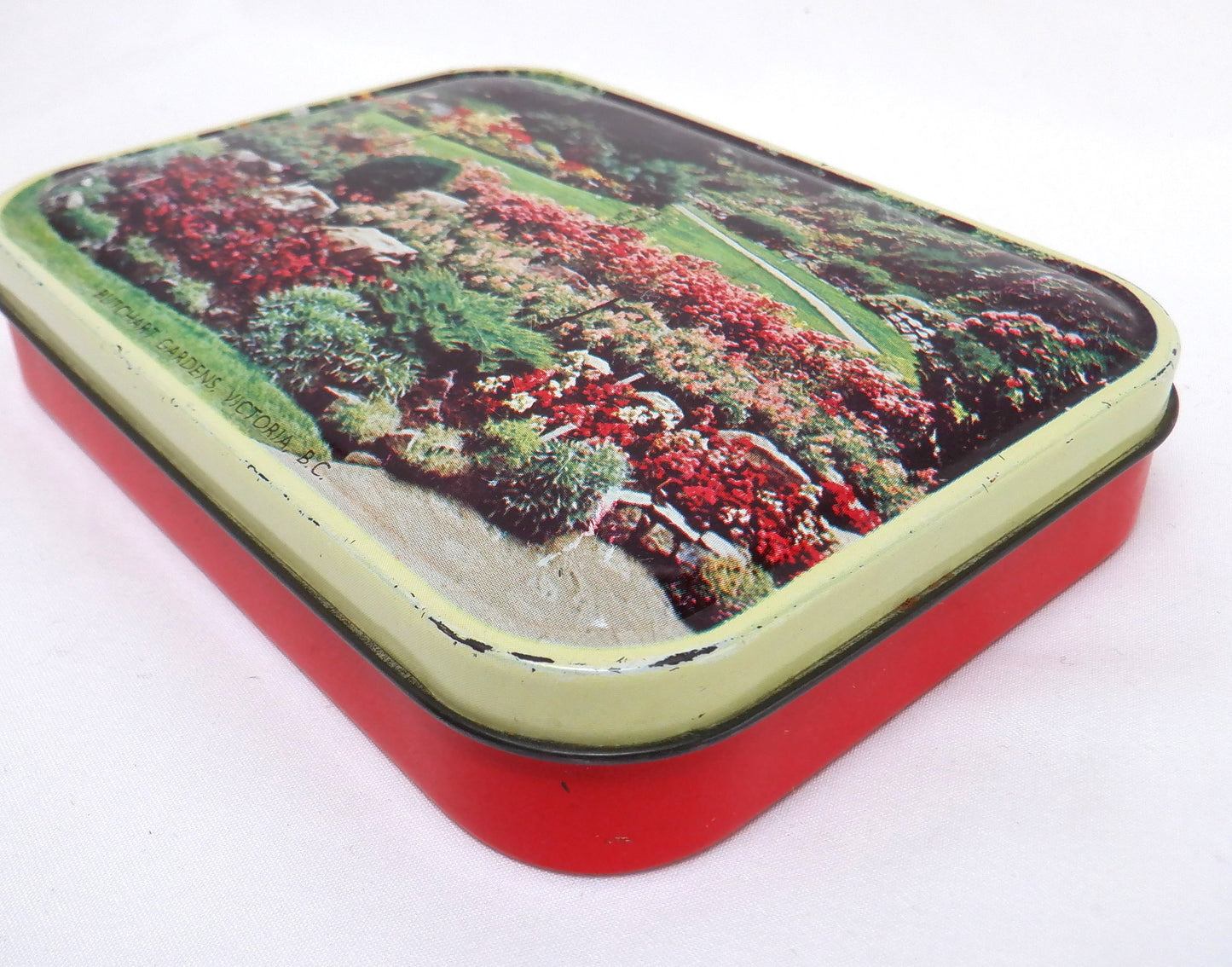 BLUE BIRD TOFFEE ANTIQUE TIN: The World Famous Butchart Gardens, Victoria, B.C.