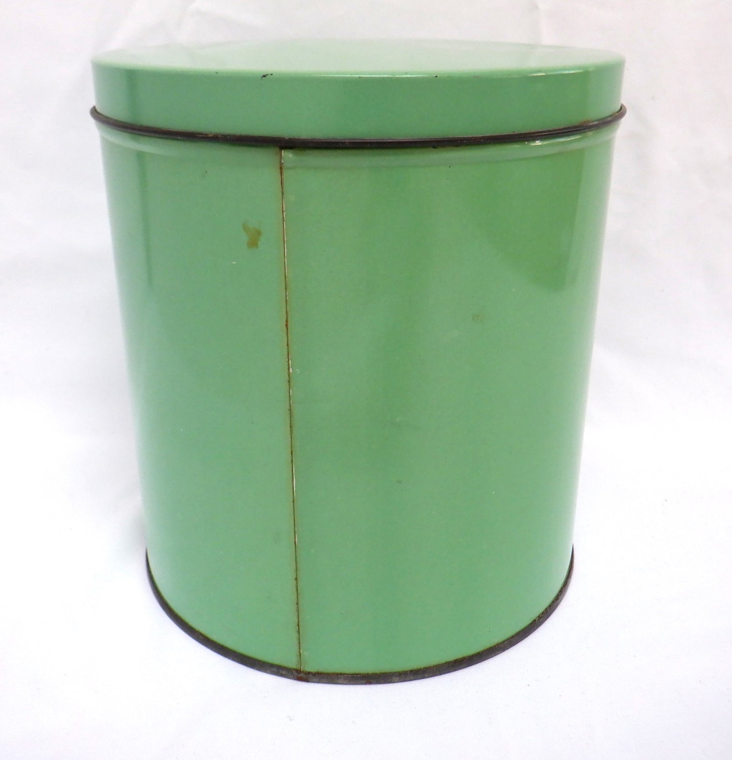 "THE ROSE TIN" A Vintage Kitchen Storage Tin in Beautiful Lime Green Finish, Made in Canada