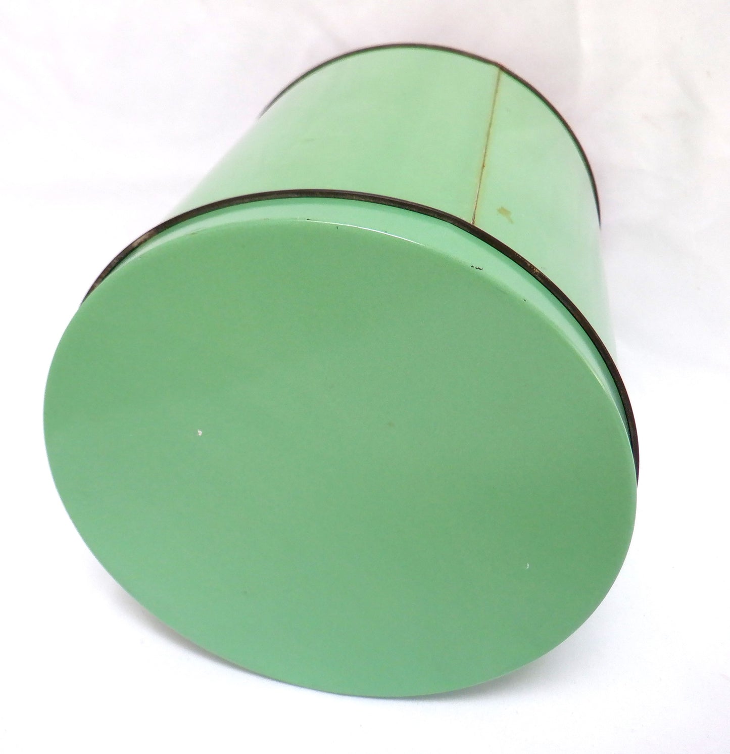 "THE ROSE TIN" A Vintage Kitchen Storage Tin in Beautiful Lime Green Finish, Made in Canada