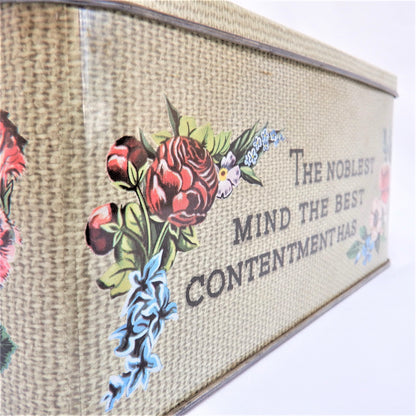 'BLESS THIS HOUSE', A Large Vintage Cookie Tin Container, by Carr's Famous Biscuit Company