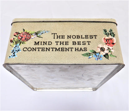 'BLESS THIS HOUSE', A Large Vintage Cookie Tin Container, by Carr's Famous Biscuit Company