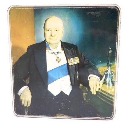 Vintage Tin Container by Elkes Biscuits, 'SIR WINSTON CHURCHILL' Photograph by Canadian KARSH!