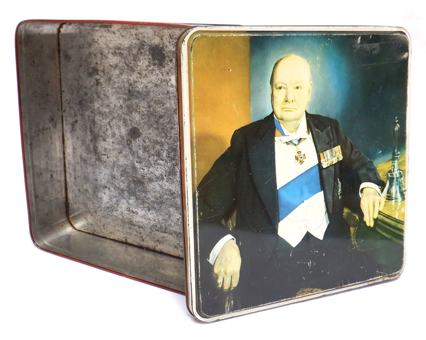 Vintage Tin Container by Elkes Biscuits, 'SIR WINSTON CHURCHILL' Photograph by Canadian KARSH!