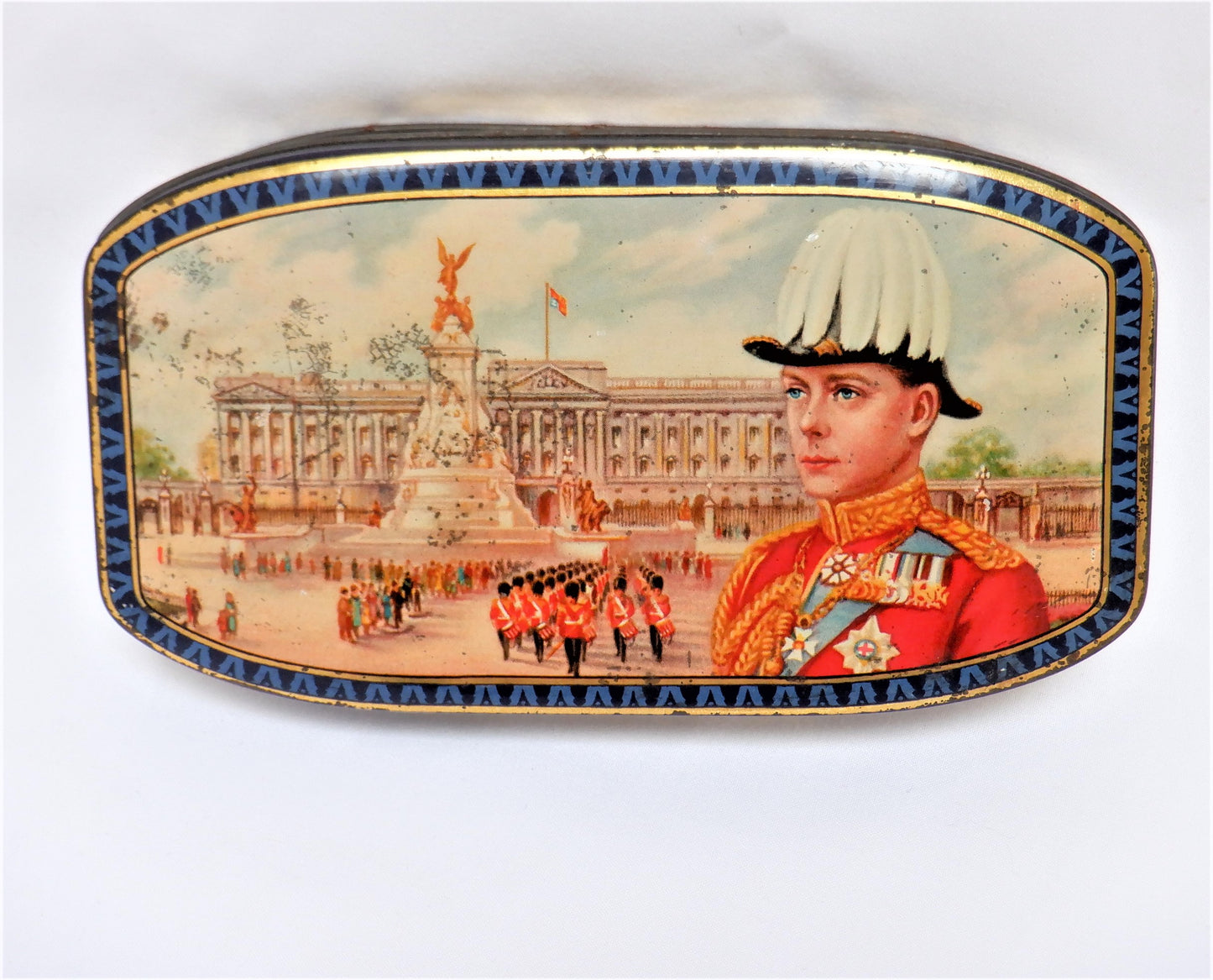 Antique Tin Can Celebrating the ACCESSION TO THE THRONE, KING EDWARD VIII, 1936