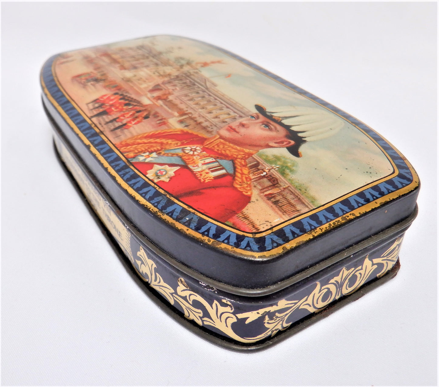 Antique Tin Can Celebrating the ACCESSION TO THE THRONE, KING EDWARD VIII, 1936