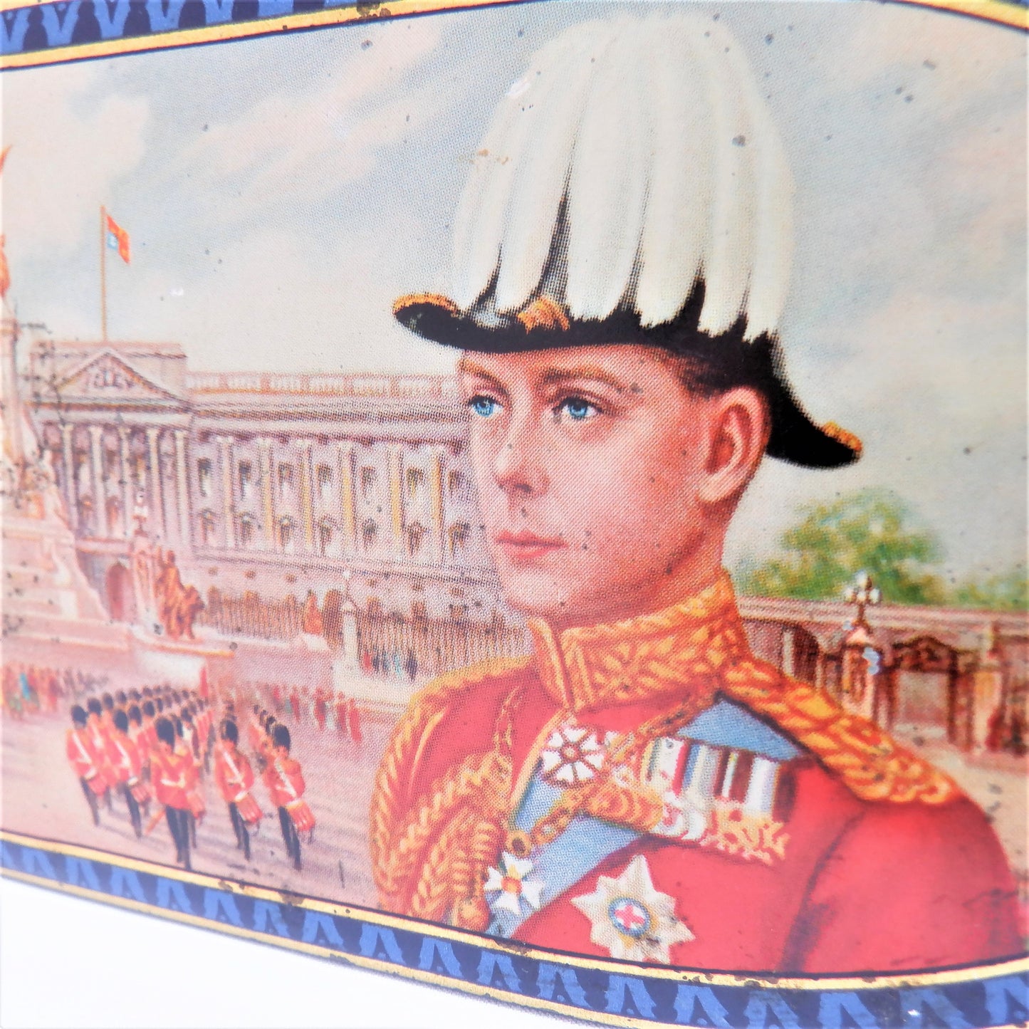 Antique Tin Can Celebrating the ACCESSION TO THE THRONE, KING EDWARD VIII, 1936