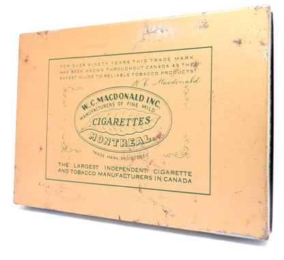 MACDONALD'S EXPORT FLAT 50, HRH Q.E. II CORONATION 1953, Vintage Cigarette Tin. Made in CANADA