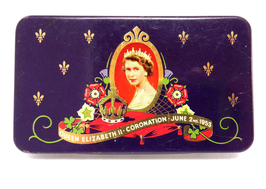 Queen Elizabeth II CORONATION SOUVENIR TIN from June 2nd 1953, by the Famous CADBURY BROTHERS