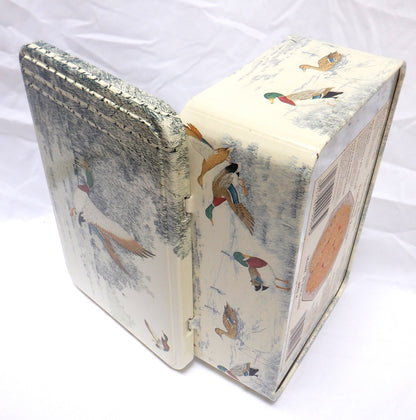 A Stunning Vintage Biscuit Tin from London: 'TWO MALLARD DUCKS LANDING'