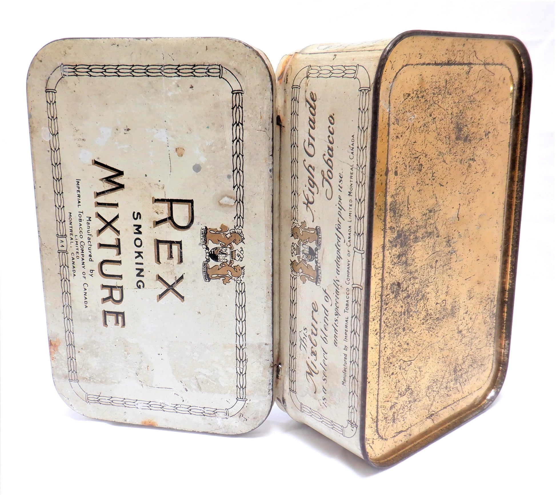 imperial tobacco montreal REX SMOKING MIXTURE VINTAGE TIN, by The Imperial Tobacco Company of Ca – Gillmore Coins & Collectibles imperial tobacco montreal REX SMOKING MIXTURE VINTAGE TIN, by The Imperial Tobacco Company of Ca – Gillmore Coins & Collectibles