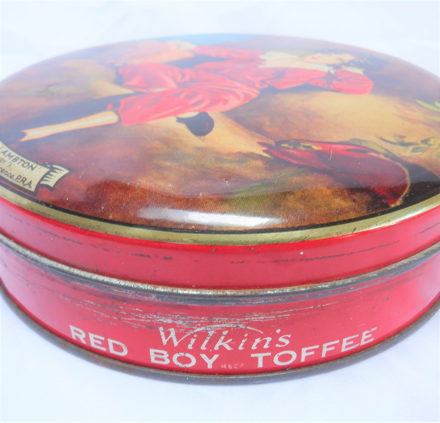 Vintage Tin Container by The A.S. Wilkin Toffee Company of Cremona Park: 'THE RED BOY'