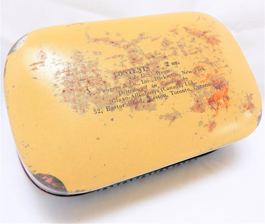 Vintage Tin Container by ALLENBURYS of London: PASTILLES Made From Glycerine & Blackcurrants, 1960's