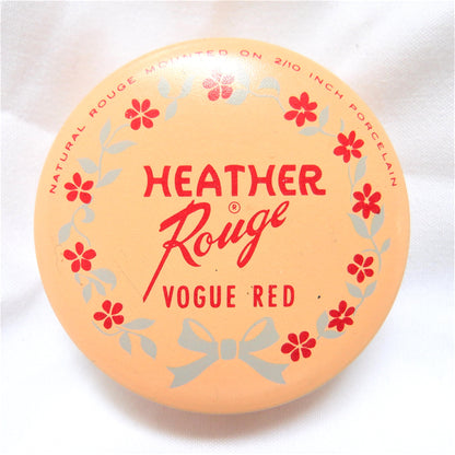 Vintage Miniature Tin of HEATHER ROUGE, A Vogue Red Rouge from New York City!