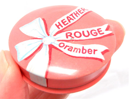 Vintage Miniature Tin of HEATHER ROUGE, A Vogue Oramber Rouge from New York City!