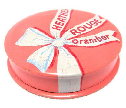 Vintage Miniature Tin of HEATHER ROUGE, A Vogue Oramber Rouge from New York City!