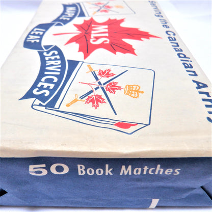 E.B. EDDY MATCH COMPANY: Full Package of 50 Vintage E.B. Eddy Book Matches made for the CANADIAN ARMY!