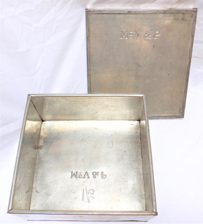 McVITIE & PRICE BISCUIT COMPANY of Scotland, Large Silver Antique Biscuit Tin Container