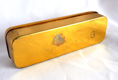 VINTAGE Post-WW2 Musical Instrument Tin Container by Kustler & Company: 'SWING BAND HARMONICA'