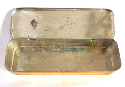 VINTAGE Post-WW2 Musical Instrument Tin Container by Kustler & Company: 'SWING BAND HARMONICA'