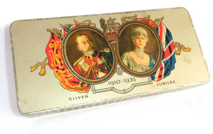 KING GEORGE V 1910-1935 SILVER JUBILEE SOUVENIR ANTIQUE TIN, by Fry-Cadbury of Montreal, CANADA