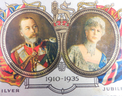 KING GEORGE V 1910-1935 SILVER JUBILEE SOUVENIR ANTIQUE TIN, by Fry-Cadbury of Montreal, CANADA