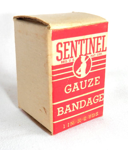 Antique American Tin With Full Contents: 1930's SENTINEL JUNIOR ACE FIRST AID KIT by Sentinel Products of Cleveland, Ohio