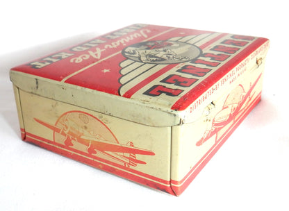 Antique American Tin With Full Contents: 1930's SENTINEL JUNIOR ACE FIRST AID KIT by Sentinel Products of Cleveland, Ohio