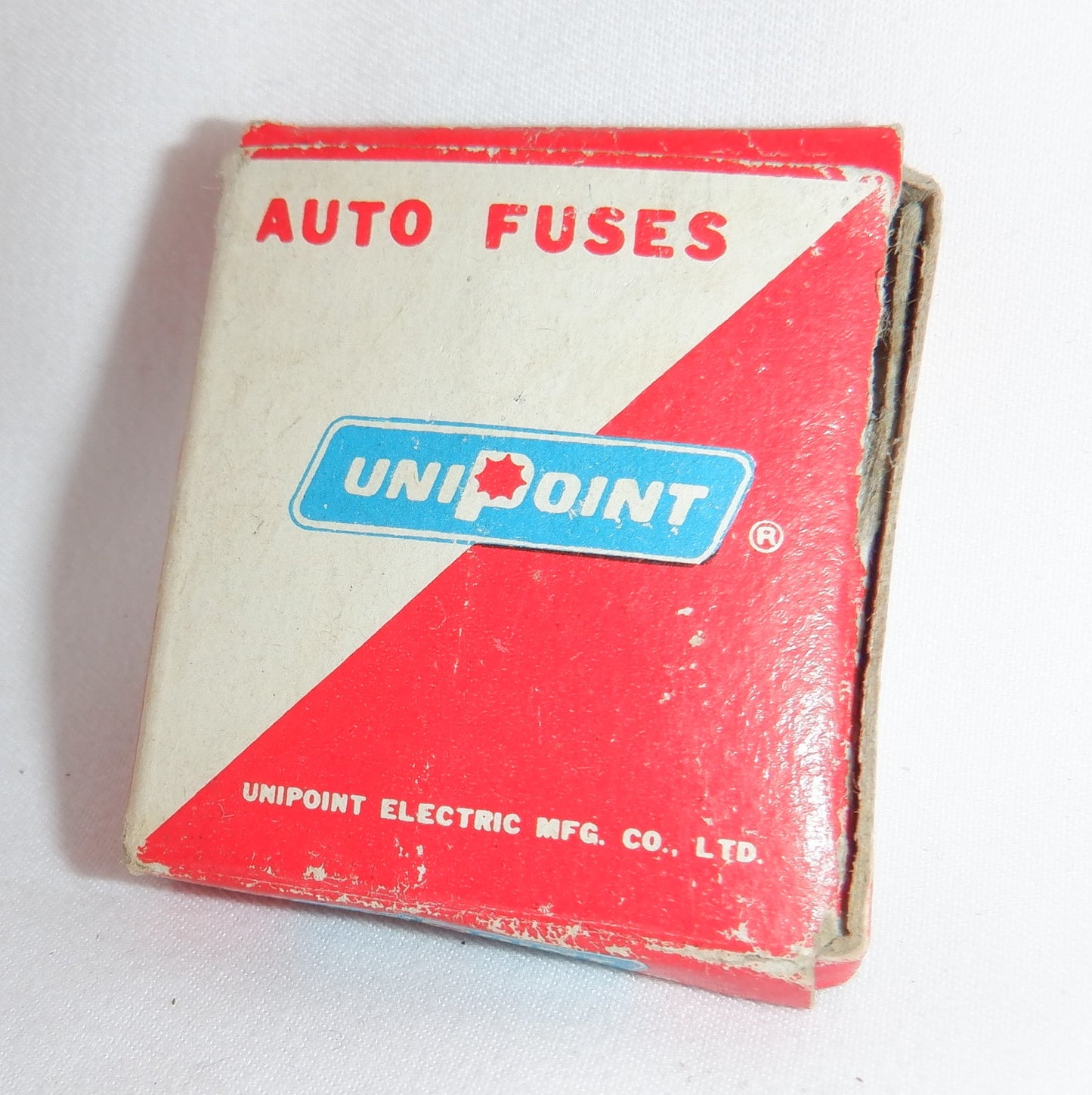 Vintage Automotive Electrical Cardboard Box with partial contents included: 'UNIPOINT AUTO FUSES'