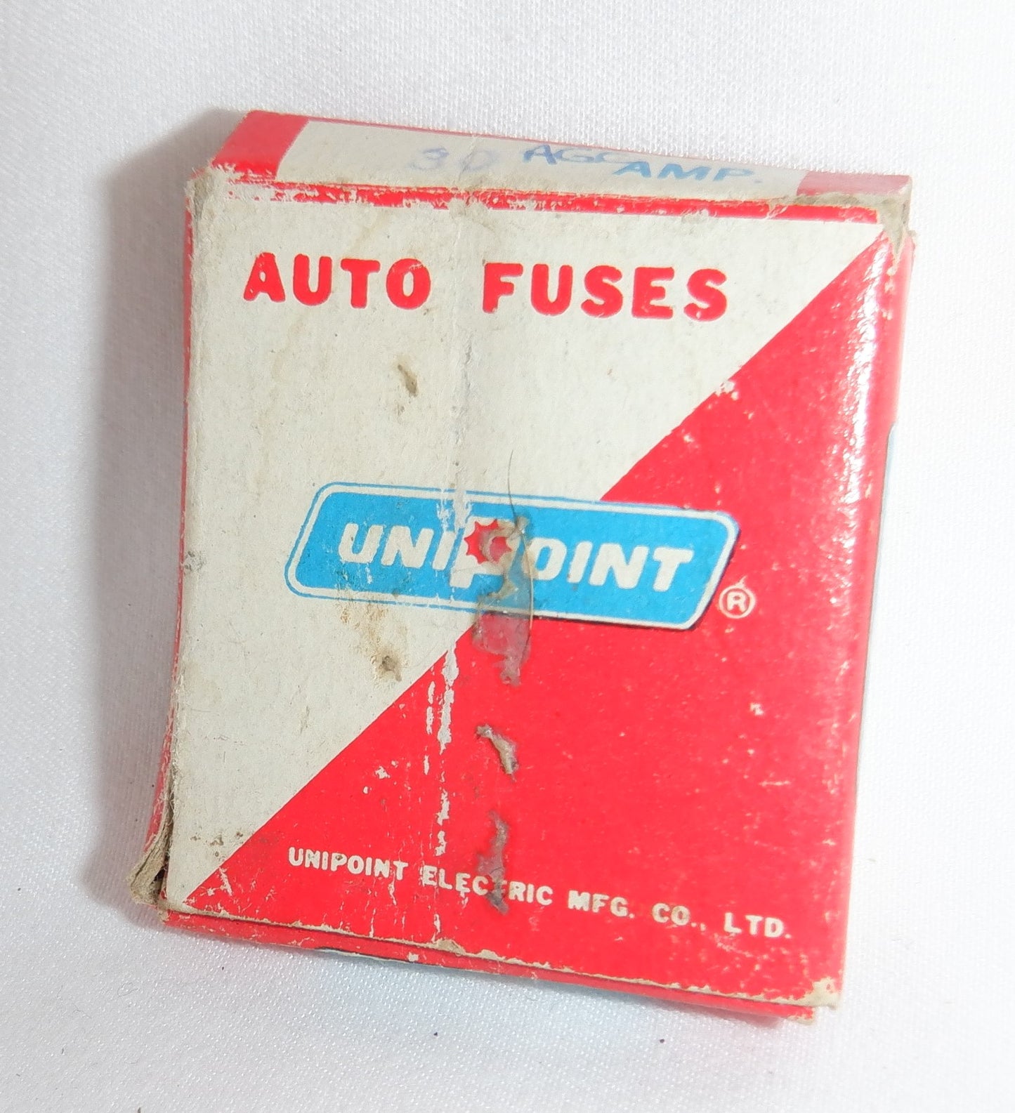 Vintage Automotive Electrical Cardboard Box with partial contents included: 'UNIPOINT AUTO FUSES'