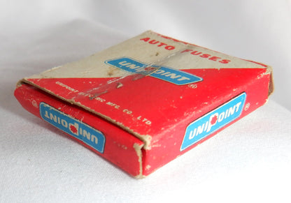 Vintage Automotive Electrical Cardboard Box with partial contents included: 'UNIPOINT AUTO FUSES'