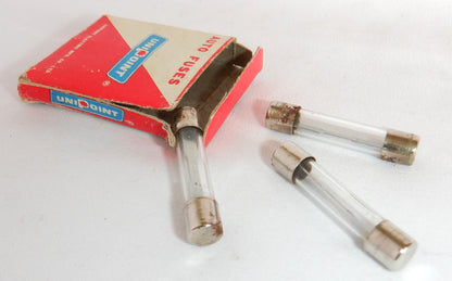 Vintage Automotive Electrical Cardboard Box with partial contents included: 'UNIPOINT AUTO FUSES'