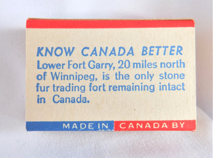 E.B. EDDY FOREST PRODUCTS of OTTAWA/HULL: VINTAGE SESQUI WOODEN MATCHBOX, "Know Canada Better Series" with full original contents!