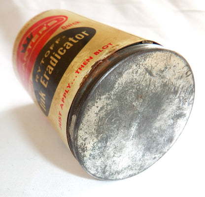 Vintage Tin Container by Carter's Ink Company USA: 'CARTER'S RYTOFF INK ERADICATOR', MADE IN CANADA