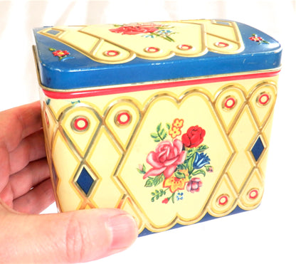 Antique Hinged-Lid Biscuit Tin by Gray Dunn of Scotland: 'ROSE CHEST'