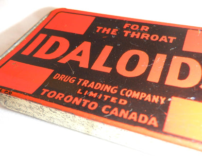 IDALOIDS LOZENGES Antique Tin Pocket Container, by The Drug Trading Company Limited Toronto, CANADA