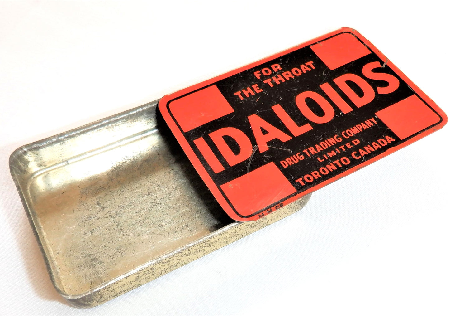 IDALOIDS LOZENGES Antique Tin Pocket Container, by The Drug Trading Company Limited Toronto, CANADA