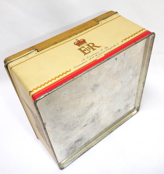 1953 Souvenir Vintage Tin of H.M. Queen Elizabeth II Coronation, by Henry Thorne Toffee Co.