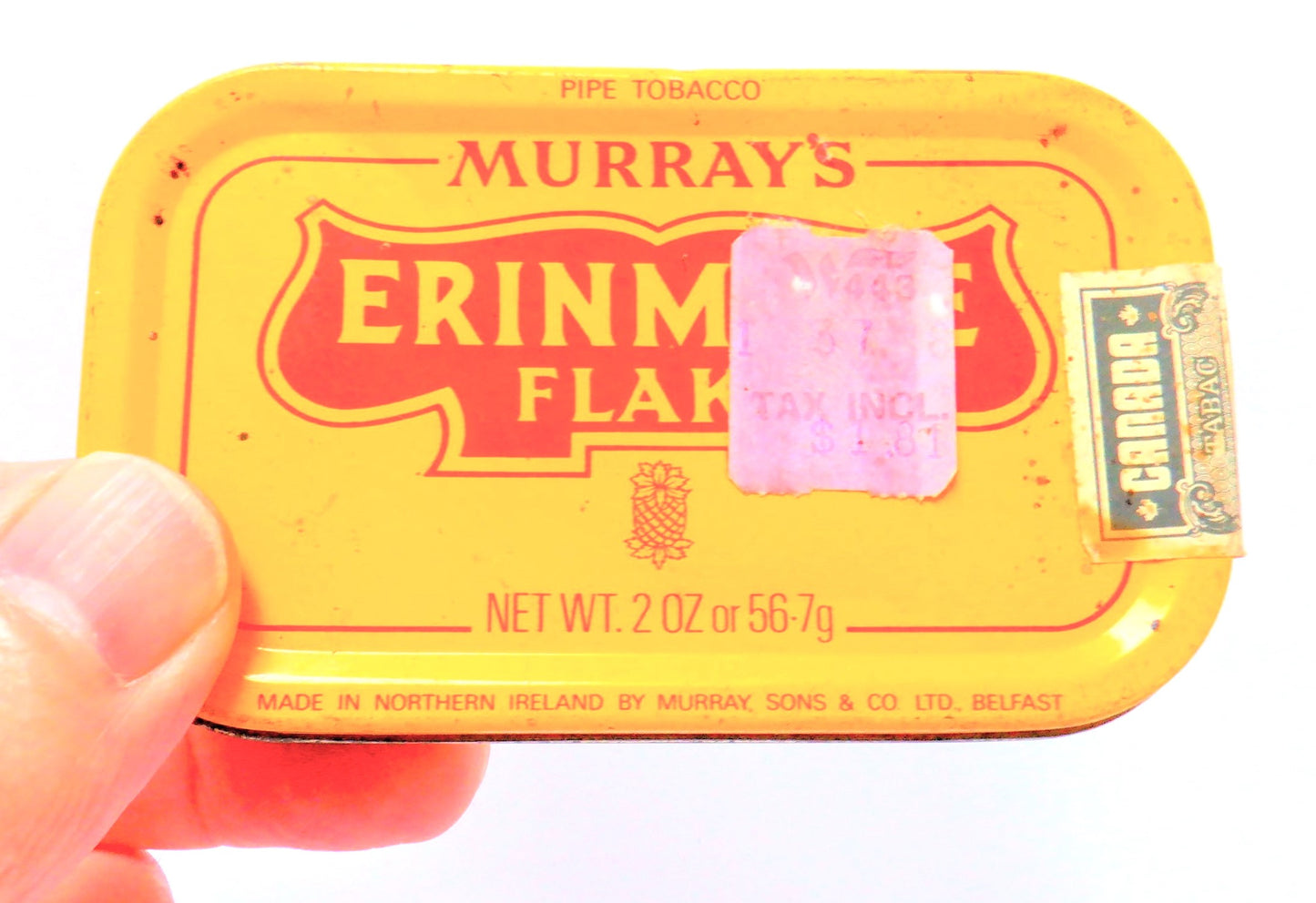 ERINMORE FLAKES PIPE TOBACCO TIN, A Vintage Container by Murray's of Northern Ireland