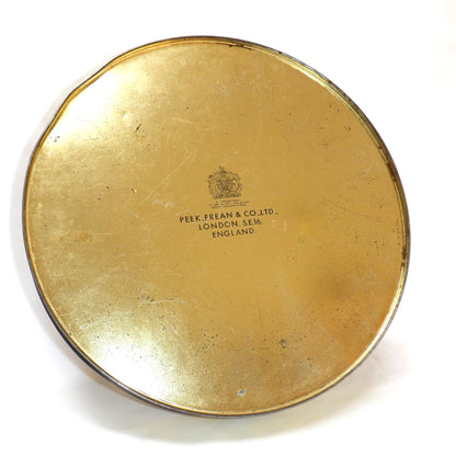 PEAK FREAN BISCUIT COMPANY LIMITED, presents a vintage Large Round Cookie Tin: 'THE FIVE-ROSE BOUQUET'