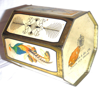 A Vintage Peek, Frean & Company Limited of London, England Tea Caddy: 'Rare Birds-Inspired Tea Caddy'