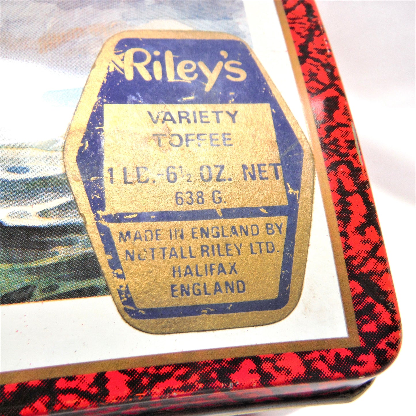 RILEY'S VARIETY TOFFEE Vintage Tin: "THE WINDSOR CASTLE" -A 1250 Ton British Sailing Ship