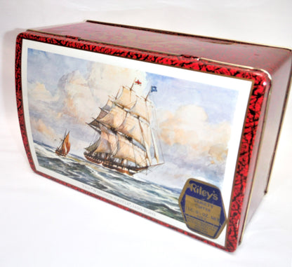 RILEY'S VARIETY TOFFEE Vintage Tin: "THE WINDSOR CASTLE" -A 1250 Ton British Sailing Ship